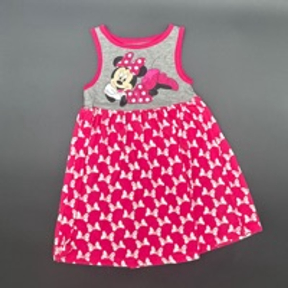 Girls Disney Minnie Mouse Dress Size 2T Pink Gray
